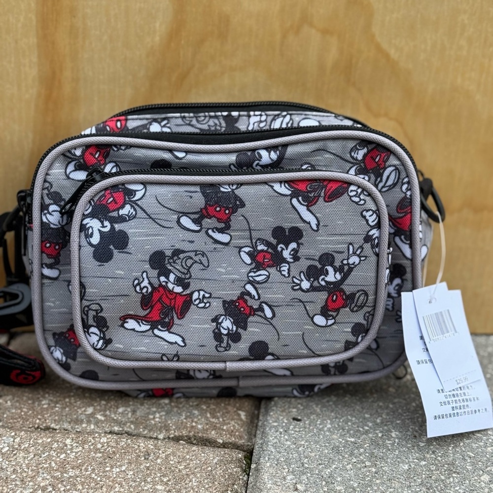 Gray Mickey Mouse Disney World Crossbody Bag or Fanny Pack